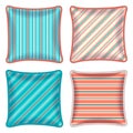 Four striped throw pillows Royalty Free Stock Photo