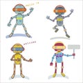 Four style robots Royalty Free Stock Photo