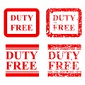 Four style rubber stamp effect, duty free, isolated on white Royalty Free Stock Photo