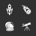 Four stylish space icons