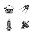 Four stylish space icons