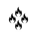 Four flames, white outline, burning bright design Royalty Free Stock Photo