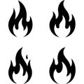 Four stylized transparen flame icons on a white background Royalty Free Stock Photo