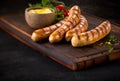 Four succulent grilled pork sausages