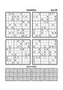 Four sudoku games with answers. Set 20. Royalty Free Stock Photo