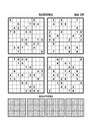 Four sudoku games with answers. Set 19. Royalty Free Stock Photo