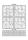 Four sudoku games with answers. Set 14. Royalty Free Stock Photo