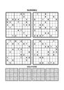 Four sudoku games with answers. Set 13. Royalty Free Stock Photo