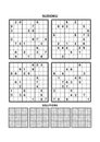 Four sudoku games with answers. Set 9. Royalty Free Stock Photo