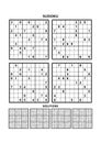 Four sudoku games with answers. Set 10. Royalty Free Stock Photo