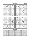 Four sudoku puzzles of comfortable (easy, yet not very easy) level. Set 33.