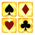 Four suit playing card house sign Royalty Free Stock Photo