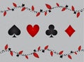 Four Suits Of Cards With Shadow Inside