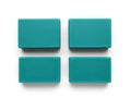 Four teal colored rectangular blocks arranged in a square formation Royalty Free Stock Photo