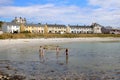 Teenage girls playing in the sea