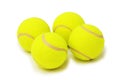 Four tennis balls isolated Royalty Free Stock Photo