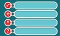 Four text boxes width check box, exclamation mark, question mark