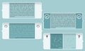 Four text frame for your text and brackets.