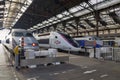 Four TGV at Gare du Nord in Paris