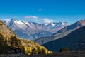 The four thousand meter mountains, near the Simplon Pass in Switzerland Royalty Free Stock Photo