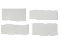 Four torn paper rectangles on white background Royalty Free Stock Photo
