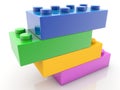 Four toy bricks in various colors Royalty Free Stock Photo