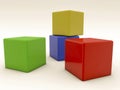 Four toy cubes Royalty Free Stock Photo