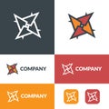 Four flat triangle logo concept for all brands.