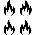Four transparen flame icons on a white background Royalty Free Stock Photo