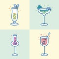 four tropical drinks