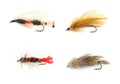 Four trout flies Royalty Free Stock Photo