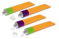 Four tubes of yellow color