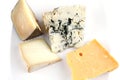 Four type of delicatessen cheeses Royalty Free Stock Photo