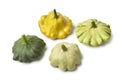 Four types of Pattypan Squash