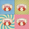 Four types of retro textured labels for apple products