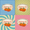 Four types of retro textured labels for pumpkin
