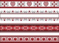 Four Valentine Borders With Gingham Trims