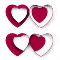 Four valentine heart gift boxes