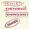 Simulation of rubber stamp denied Royalty Free Stock Photo