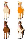 Four various horses Royalty Free Stock Photo