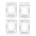 Four Various White Blank Filled Foil Pouch Bag Plastic Packaging With Zip Lock