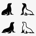 4 Vector illustration, seal, black, transparent background PNG Royalty Free Stock Photo