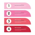 Four vector Modern Pink web elements, labels, banners, one two three four steps.Vector Elements. Royalty Free Stock Photo