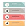 Four vector Modern web Colorful elements, labels, banners, one two three four steps.Vector Elements. Royalty Free Stock Photo