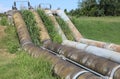 Four very giant pipelines of penstock of a dewatering pump