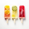 Colorful Popsicles On White Background: A Fusion Of Mexican And American Cultures