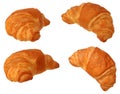 Four view of single croissant