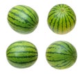 Four views of water melon Royalty Free Stock Photo