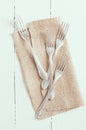 Four vintage forks Royalty Free Stock Photo