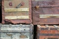 Four Vintage Trunks Royalty Free Stock Photo